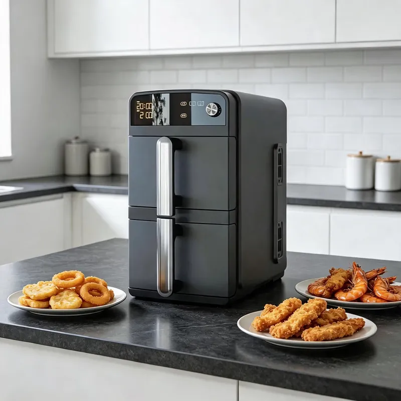 Air Fryer 5L Digital - ลดราคาพิเศษ! หม้อทอดไร้น้ำมันดิจิตอลสแตนเลส 10 ลิตร พร้อมฟังก์ชันการปรุงอาหารแบบคู่บน-ล่าง 5
