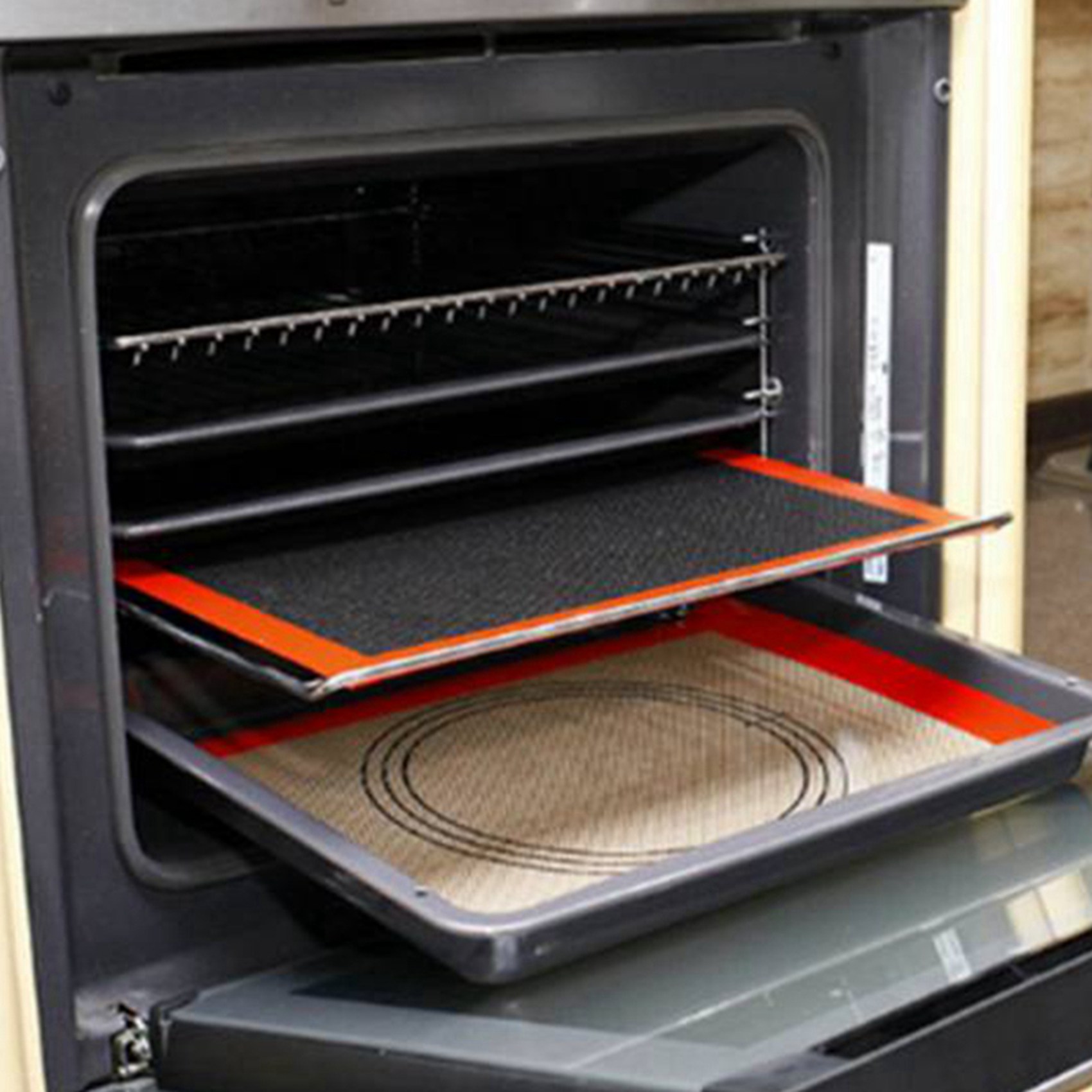 Kitchen Appliances Baking - SYW-อุปกรณ์เสริมสำหรับการอบขนมปัง/บิสกิต/ในครัว แผ่นรองอบซิลิโคนแบบมีรู แผ่นรองอบกันติดสำหรับเตาอบ 6 ชิ้น