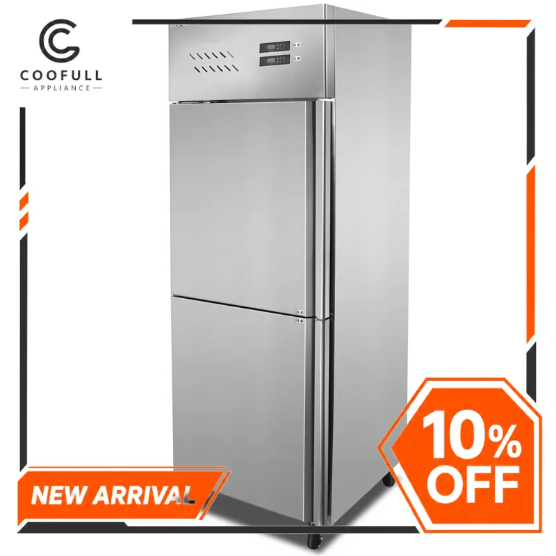Kitchen Appliances Direct - ตู้เย็นสแตนเลสสองประตู ปี 2024 ช่องแช่แข็งด้านล่าง ระบบทำความเย็นแบบฟรอสต์ไดเร็ก สำหรับใช้ในครัวเรือน