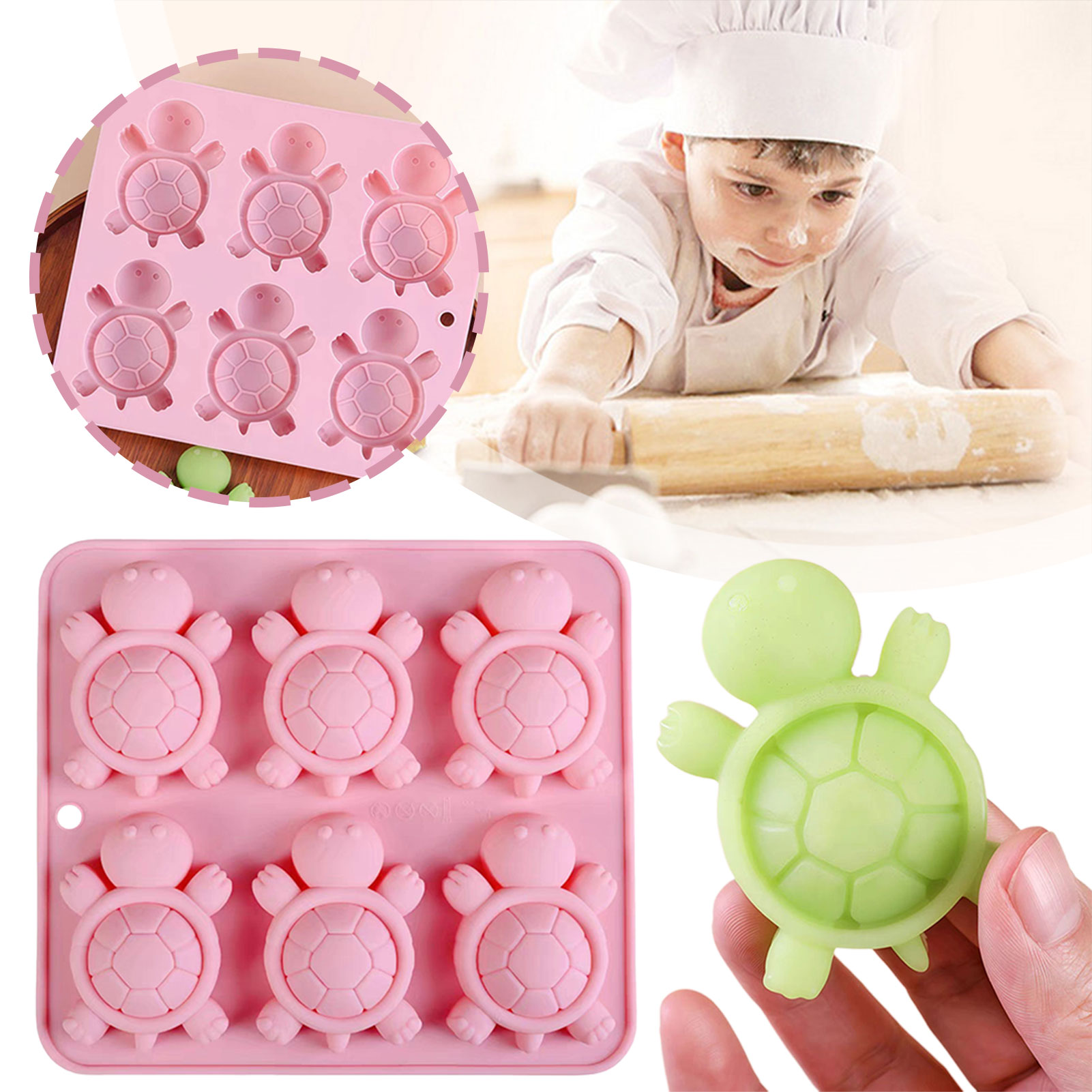 Kitchen Appliances Baking - เต่าน้ำแข็งถาดน้ำแข็ง 3D เต่าทะเลแม่พิมพ์ซิลิโคนสำหรับ DIY ICE Cubes