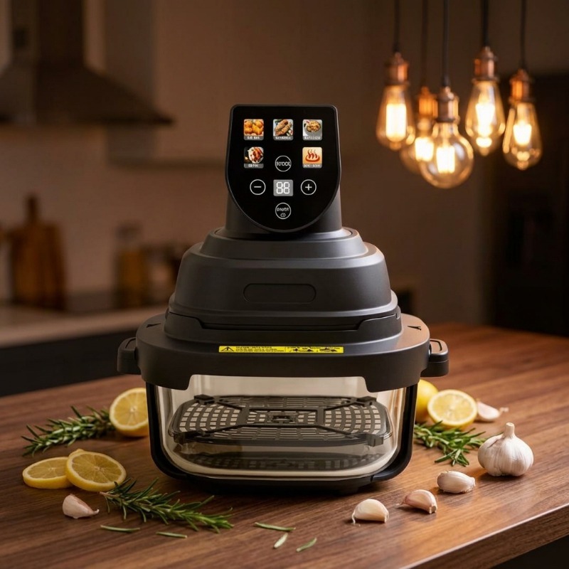 Air Fryer 5L Digital - Airo 2025 หม้อทอดไร้น้ำมันไฟฟ้าแบบสองชั้นกระจก รุ่นขายดีที่สุด | หม้อสองชั้นขนาด