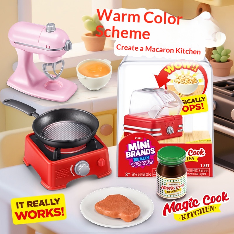 Kitchen Appliances Gift Items - ชุดครัวของเล่น Zuru ของแท้ ชุดเครื่องครัวจำลองขนาดเล็ก ของเล่นเสริมสร้างจินตนาการ ของตกแต่งสะสม