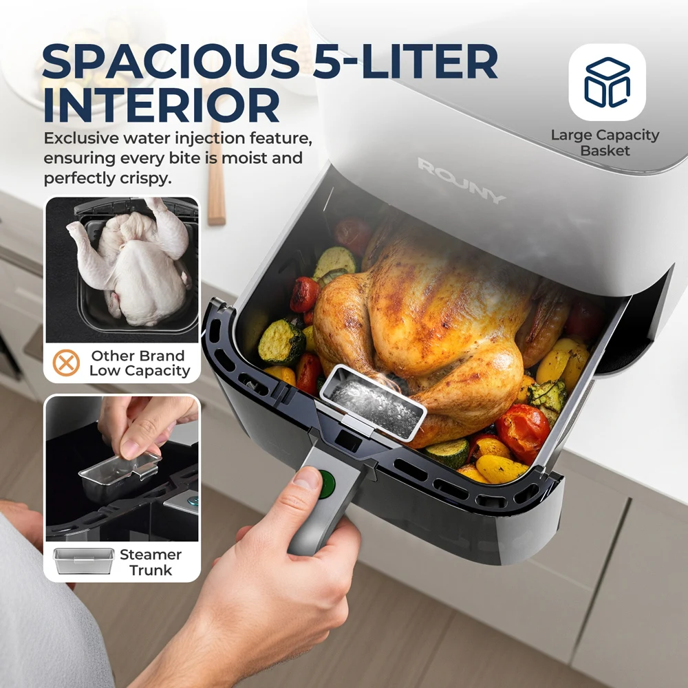 หม้อทอดไร้น้ำมันดิจิตอลพร้อมหน - Air Fryer 5L Digital บทวิจารณ์และราคา